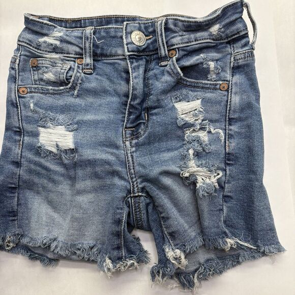 American Eagle Outfitters Pants - American Eagle Super Stretch Shorts Womens 000 Distressed Denim Cutoff
